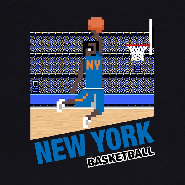 New York Basketball 8 bit pixel art cartridge design by MulletHappens